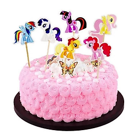 Bộ tem cắm bánh cupcake kì lân Unicorn topper cupcake upkp53