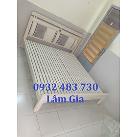 Giường Sắt Hộp chắc chắn - sang trọng rộng 1m8 dài 2m màu kem LG03