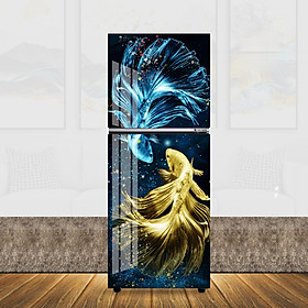 Mua Decal Dán Tủ Lạnh - Máy Giặt Cá Tiên Phong Thủy Huedecor hàng xịn  giá sốc  sẵn keo phía sau chống nước siêu bền