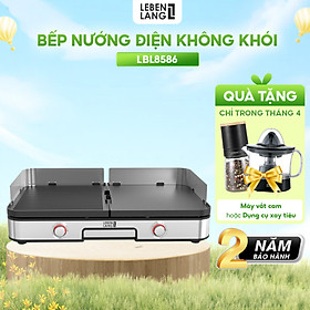 Bếp nướng điện không khói Lebenlang LBL8586, khay nướng tháo rời, chống dính cao cấp, công suất 2000W, bảo hành 2 năm - hàng chính hãng