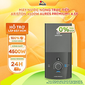 Mua Máy nước nóng trực tiếp Ariston 4500W AURES PREMIUM+ 4.5P  có bơm trợ lực  phù hợp miền Nam hoặc khu vực trên 20°C  Hàng Chính Hãng 