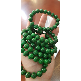 Vòng đeo tay nữ đá cẩm thạch xanh đậm 10mm đẹp Nữ mệnh mộc hỏa thủy đeo may mắn tài lộc rẻ đẹp ạ