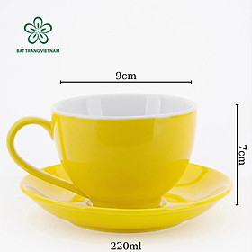Mua Ly cafe Bát Tràng- Ly ca fe - Ly cà fe - Cốc Cafe Bát Tràng - Bộ ly tách cafe cao cấp - Cappuccino 220ml