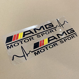 Tem dán cánh xe ô tô Sport AMG MOTOR (Đen)