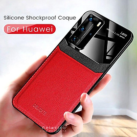 Ốp điện thoại bằng da và PC silicon chống sốc cho Huawei P40 Lite P 40