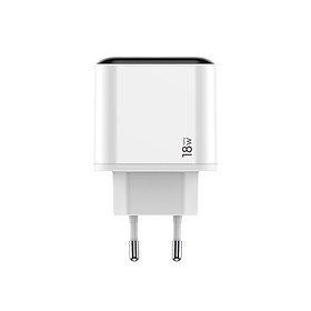 Cóc củ sạc nhanh 18W Type-C & USB hiệu TOTU Travel Bossi Series chuẩn sạc nhanh PD 3.0 và QC 3.0 trang bị LCD Display cho iPhone iPad Samsung Xiaomi Huawei Oppo Nokia LG Sony - Hàng nhập khẩu