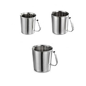 Mua Bộ 3 ca đánh sữa inox có vạch đong 500ml  700ml  1L