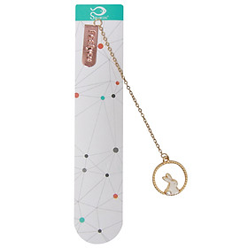 Bookmark Kẹp Sách Kim Loại Phối Charm Hình Thỏ - Mẫu 4