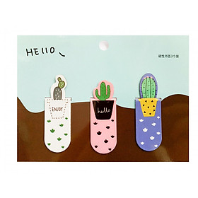 Bộ 3 bookmark nam châm (Hình xương rồng)