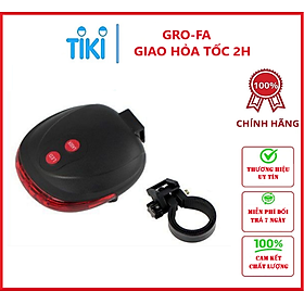 Đèn Hậu Xe Đạp Cảnh Báo- Chế Độ Đèn Led Siêu Sáng, Tia Laser Tạo Khoảng Cách An Toàn- Chính Hãng (Kèm Giá Đỡ)