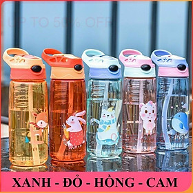 Hình ảnh Bình Tập Uống Nước đựng Sữa Chống Sặc 450ml Cao Cấp Có Quai Chịu Nhiệt Tốt An Toàn Cho Bé mang đi học, đi chơi, du lịch - CAM