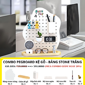 Mua Bảng lỗ Pegboard kệ gỗ kim loại Dola Home  không khoan tường  trang trí bàn làm việc góc học tập