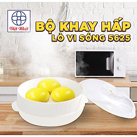 BỘ KHAY HẤP LÒ VI SÓNG 3 LỚP VIỆT NHẬT- LỒNG HẤP THỨC ĂN NHỰA CAO CẤP