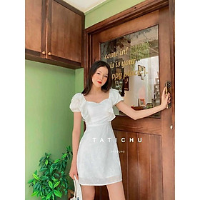 đầm trắng hoa cúc áo ngực