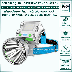 Đèn pin đội đầu siêu sáng XJ 9158 MAX (còn có tên gọi XJ 9516) chiếu xa 1000m tích điện 12 giờ, đèn ánh sáng trắng tặng kèm chóa cam và xanh