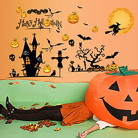 Decal trang trí Hallowen- Ngôi nhà phù thủy- mã sp MJ8006