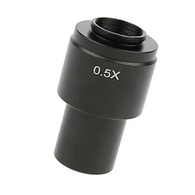0.5X Eyepiece Auxiliary Lens Adapter for C-Mount Microscope 30 30.5mm -Black
