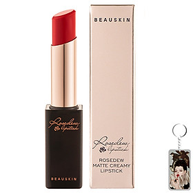 Son lì nhẹ môi Beauskin Rosedew Matte Creamy Hàn Quốc No.03 Đỏ thuần tặng kèm móc khóa