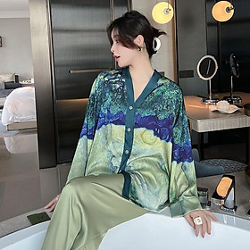 Bộ Đồ Mặc Nhà ️Đồ Ngủ Pijama Lụa Cao Cấp Siêu Mát Mềm Mịn - ELSA