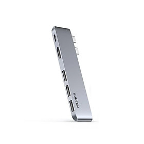 Mua USB type C sang 2*USB 3.0+ 2xhdmi + SD&TF + sạc 100W PD thunderbolt 3 macbook Ugreen 80548 CM356 Hàng Chính Hãng