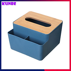 Mua Hộp  Kệ Đựng Khăn Giấy Ăn Nắp Gỗ KUNBE Kèm 2 Ngăn Chứa Đồ Đa Năng Tiện Lợi