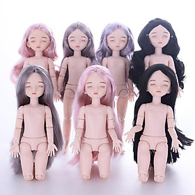 Lovely 28cm Girl Doll Nude - Pink Straight Hair Central Parting