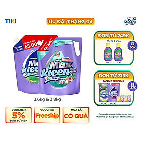 Combo Túi Nước Giặt Xả MaxKleen Thiên Nhiên 3.6kg & Túi Giặt Xả Hương Vườn Sớm Mai 3.8kg