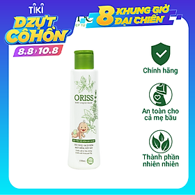 Sữa Tắm Gội Hằng Ngày Cho Bé Dịu Nhẹ Không Cay Mắt hỗ trợ Trị Rôm Sẩy Oriss Baby (chai 150ml)