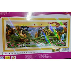 Mua Tranh thêu chữ thập Phong Cảnh Lưu Thuỷ Sinh Tài LV3330 (160x75) chưa thêu
