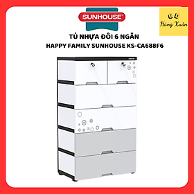 Mua Tủ nhựa đôi 6 ngăn Happy Family SUNHOUSE KS-CA688F6 - Hàng chính hãng