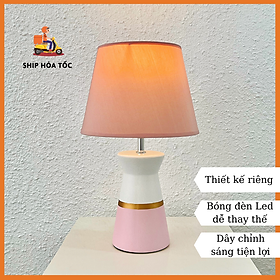Mua Đèn ngủ decor thân gốm sứ màu hồng kiểu dáng Hàn Quốc DS-TL9859P