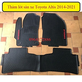 Thảm lót sàn cao su xe Toyota Corolla Altis 2014 - 2021 - Hàng cao su đúc không mùi - Mẫu 02