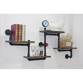 Kệ treo tường ống nước, kệ ống nước kiêm giá đỡ rượu, đồ vật trang trí đẹp
