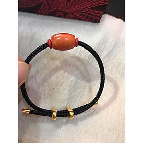 VÒNG TAY LU THỐNG KIỂU ĐÁ CẨM THẠCH CAM ĐỎ DÂY ĐEN MỚI ĐẸP KHÓA RÚT MAY MẮN TÀI LỘC XINH XẮN TAY NỮ MỆNH HỎA MỆNH THỔ TAY NHỎ LỚN ĐEO VỪA HẾT Ạ VÒNG FREE SIZE CHỈNH SỬA THEO TAY TÙY Ý Ạ