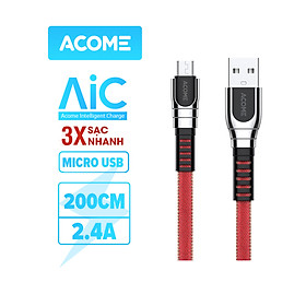 Mua  HÀNG CHÍNH HÃNG  Cáp Sạc Nhanh ACOME AKC/AKM-020 2.4A 200CM Tương Thích Với Các Dòng Android