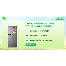 Tủ lạnh Panasonic Inverter 170 lít NR-BA190PPVN  - Kháng khuẩn tinh thể bạc Ag+ - Hàng chính hãng