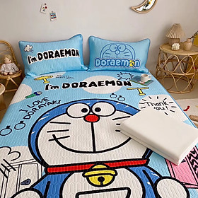 Chiếu Điều Hòa Tencel Cao Su Non 3D Doremon Vui Vẻ