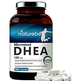 Maximum Strength DHEA 100mg, 200 Capsules, Supports Energy Level, Metabolism, Stamina for Men and Women, No GMOs, Made in USA
