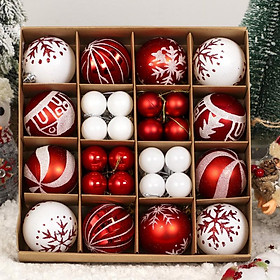 Bộ bóng Giáng sinh, 44 miếng bóng Giáng sinh, trang trí cây Giáng sinh bóng Giáng sinh, bóng Giáng sinh màu đỏ