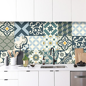 Decal gạch bông trang trí dán bếp, dán tường - mã HV666
