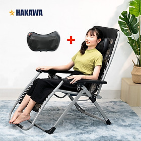 Mua COMBO GHẾ XẾP THƯ GIÃN + MASSAGE CỔ VAI GÁY HAKAWA HK-G21P NEW + HK-M23