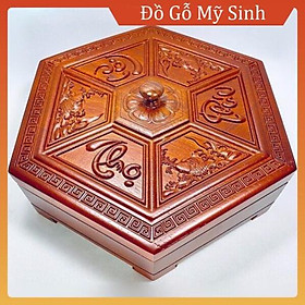 Khay gỗ đựng bánh kẹo tết , Hộp đựng mứt tết gỗ hương sang trọng , đẹp mắt, cao cấp