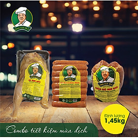 [ Chỉ giao Hà Nội ] Combo tiết kiệm 3 món 1,45kg: Chân giò hun khói, Gà hun khói, Xúc xích Klobasa Praha
