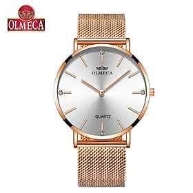 OLMECA 0839L Women Quartz Watch Stainless Steel Band Fashion Multifunction 3ATM Wristwatch