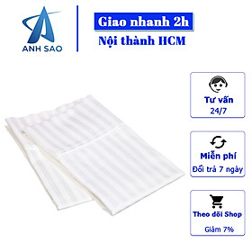 Mua Cặp vỏ gối lông vũ Ánh Sao màu trắng sọc satin