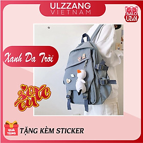 Balo nữ đi học thời trang Ulzzang Hàn Quốc, cặp sách đẹp hàng cao cấp dễ thương, túi xách học sinh chống nước. - XANH DA TRỜI 2