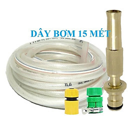 Mua Vòi Xịt Rửa Xe️ Bộ dây vòi xịt nước rửa xe  tưới cây   tăng áp 3 lần  loại 15m 206587 cút sập  + đai