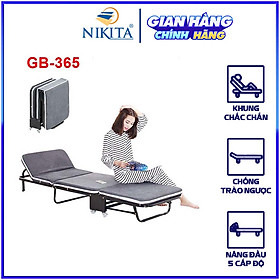 Mua Giường Gấp Gọn 3 Khúc Cao Cấp NIKITA GB365 - Đệm Bọt Biển - Khung Sắt Sơn Tĩnh Điện - Chính Hãng NIKITA