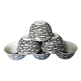 Mua Bộ 6 Chén Men Vẽ Cá Gốm Sứ Bát Tràng D821