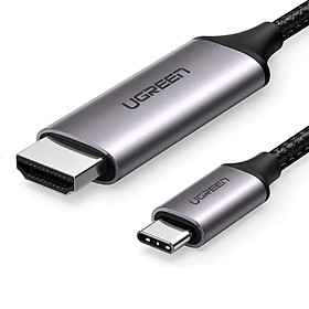 cáp USB type c Thunderbolt 3 ra HDMI 4K 60HZ đầu kim loại Ugreen 142TB50571MM 2M màu đen hàng chính hãng